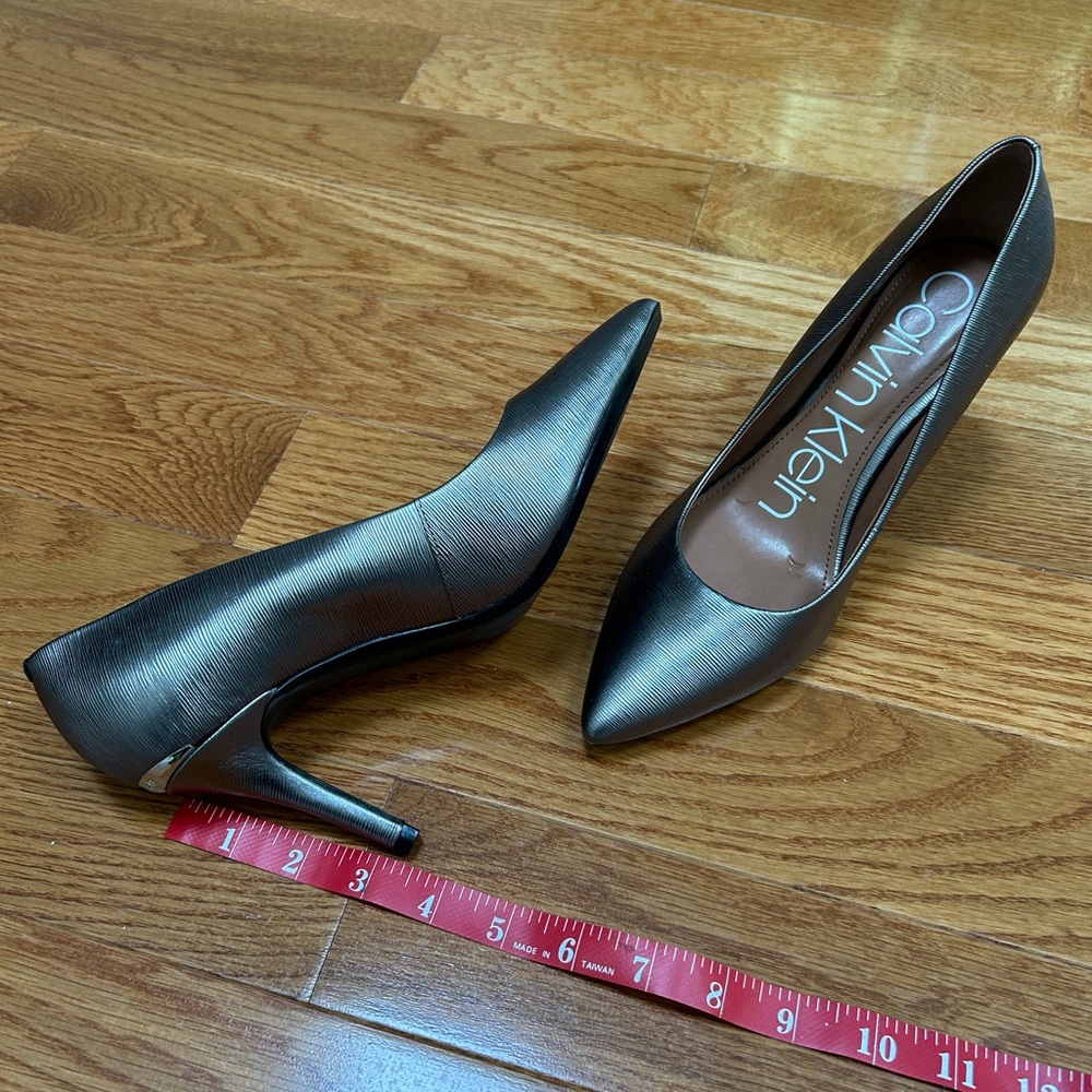 Calvin Klein Metallic Gray Heels
